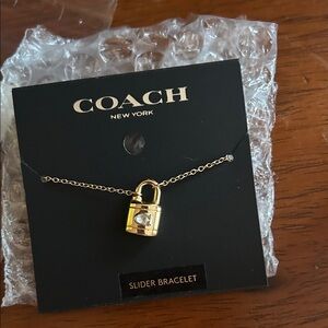 Coach Gold Padlock Slider Bracelet